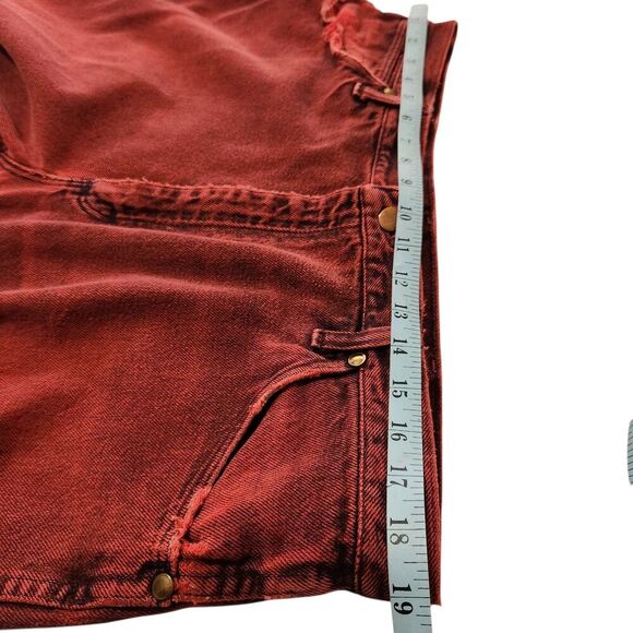 Wrangler Vintage Jeans For Men Size 36x30 Red Distressed Style - Picture 13 of 16